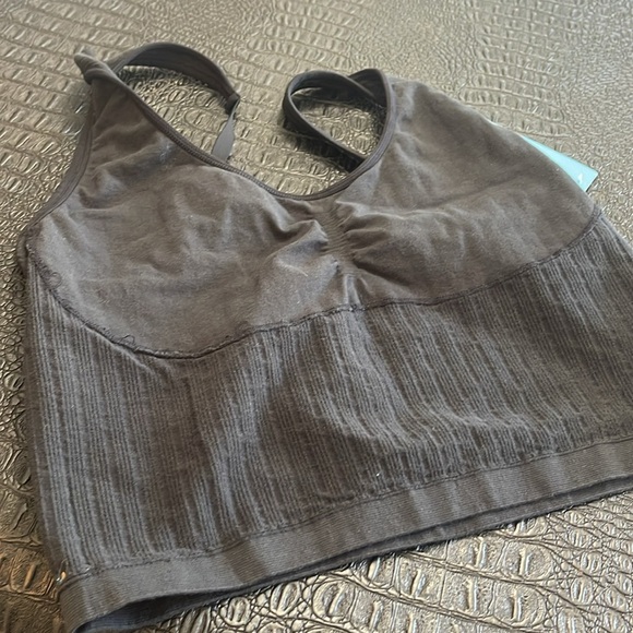 Yummie Black Sports Bra Top Cotton Rib Seamless Size L /XL - Picture 7 of 8